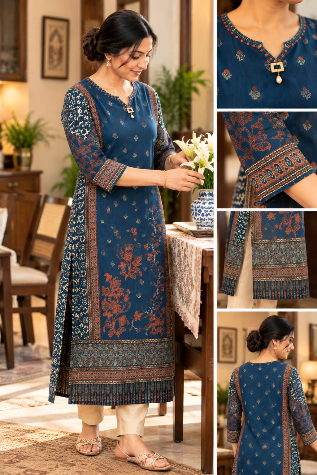 Rojana 1018-ARI blue kurti photo 3